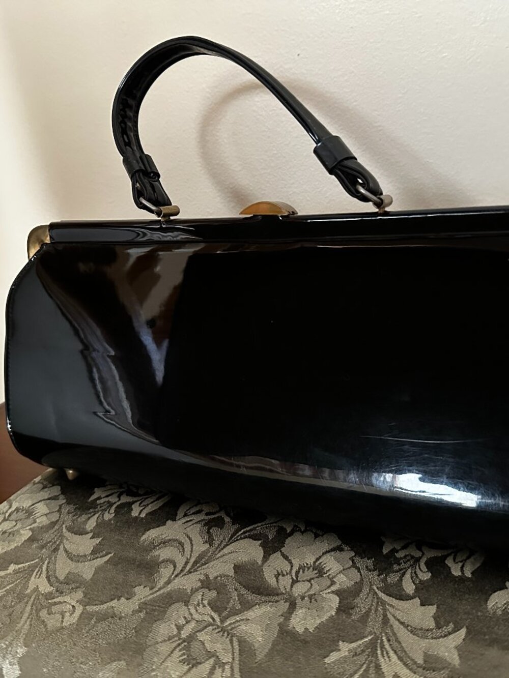 Vintage 1960's Patent Leather Clutch Purse